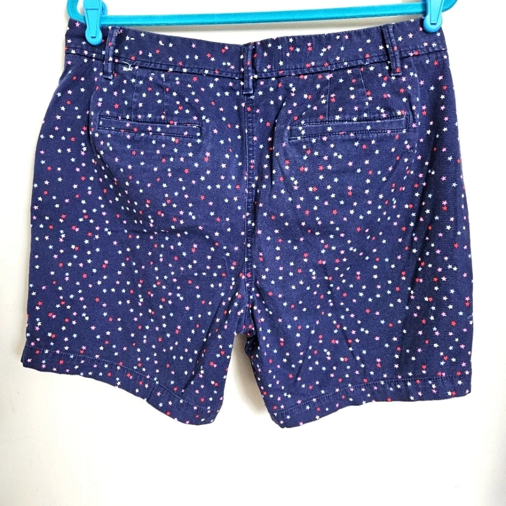 Talbots Women's Relaxed Chino Shorts Navy Mini Stars Size 14 - Picture 8 of 11